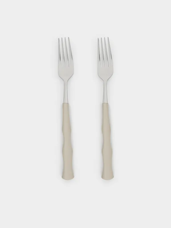 Dining fork, 2 pcs, steel / plastic, beige, Bends, Toronto, image-1