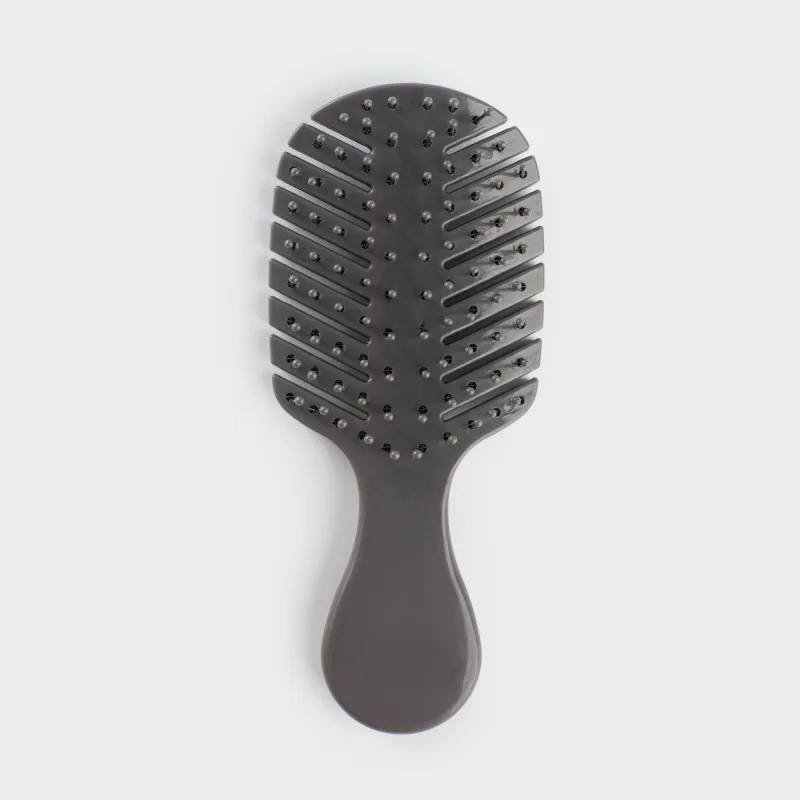 Hair massage comb, 14 cm, travel, plastic, gray, Demo