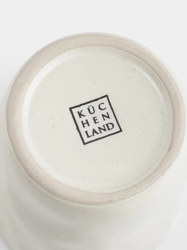 Glass, 10 cm, 300 ml, ceramic, milky, Crumpled effect, Crumple creme, image-4