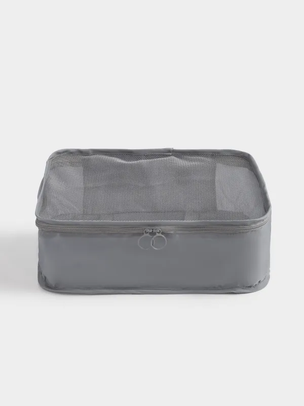 Clothing organizer, 34x28x11 cm, M, with straps, twill, grey, Travel comfort, image-2