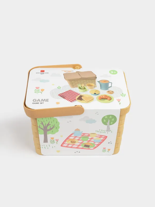 Game set, 14 items, Vegetable fiber / plastic, Picnic basket, Game, image-5