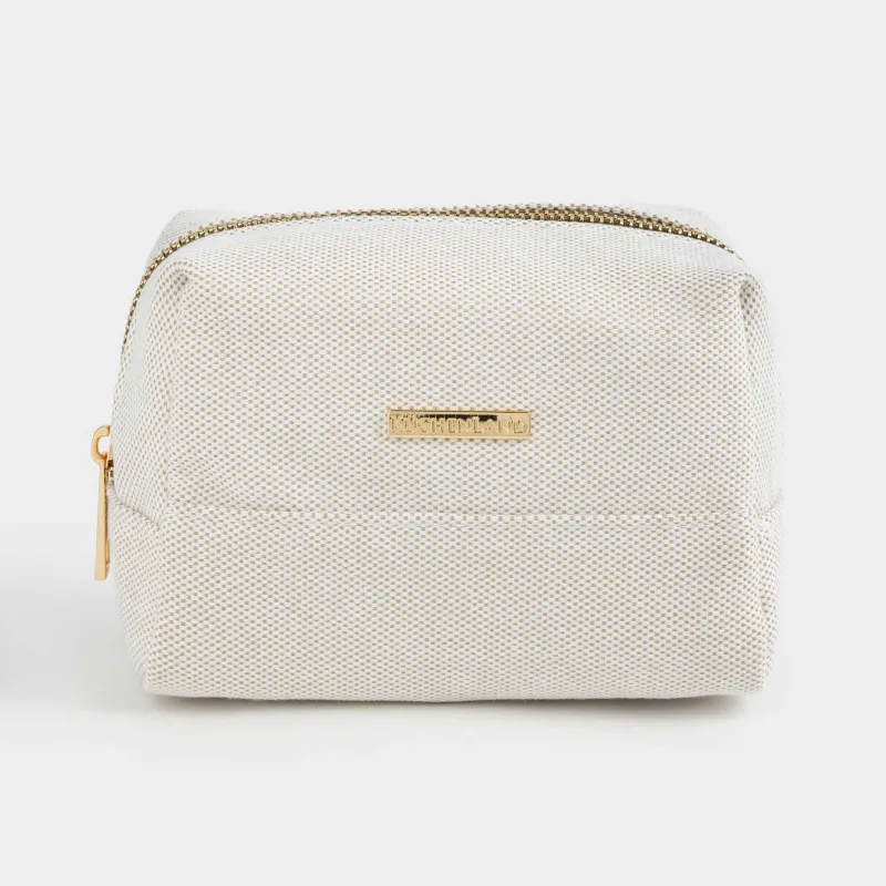 Cosmetic bag, 16x10 cm, polyester, beige, Canvas