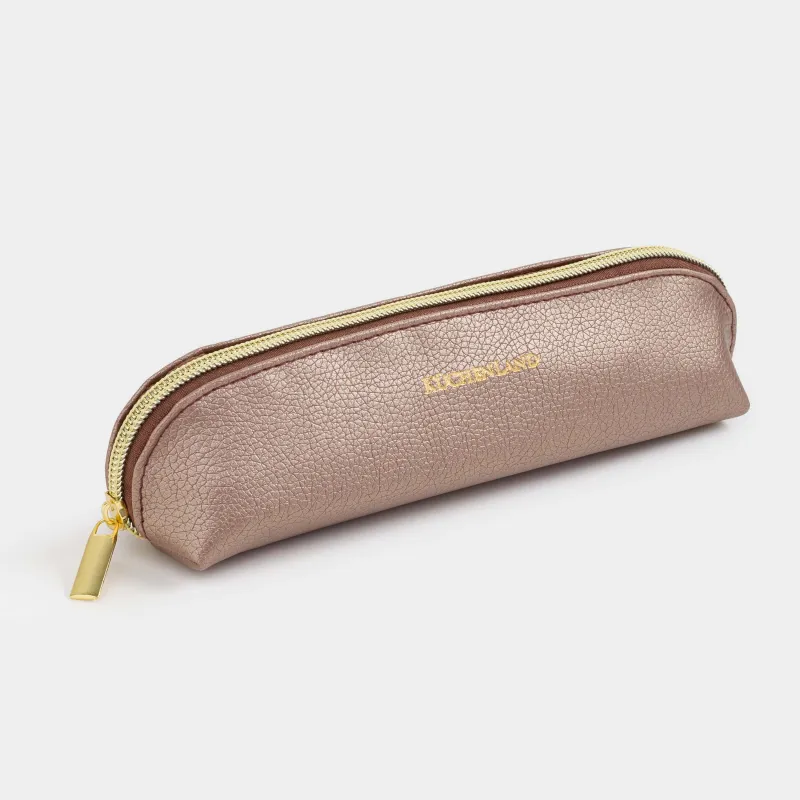 Pencil case, 18x5 cm, polyurethane, silver, Memo, image-2