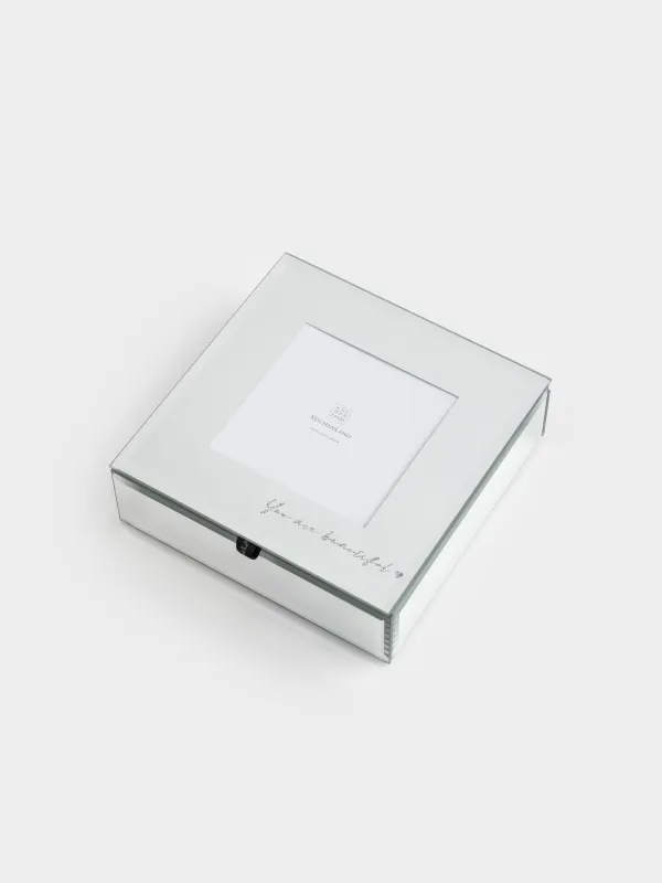 Jewelry box, 15x5 cm, with photo, glass, Mirror, Glossy, image-6