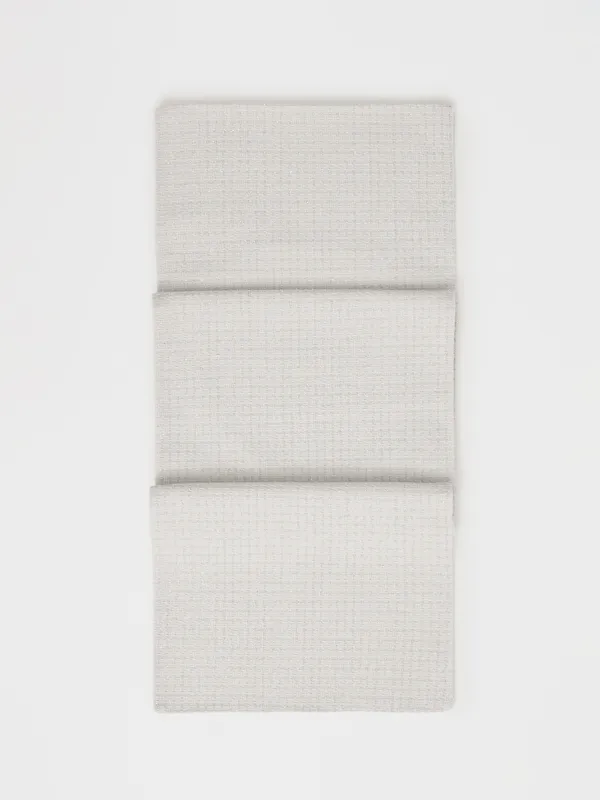 Table runner, 40x160 cm, polyester, white, Silver cage, Cage silver, image-0