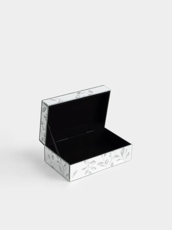 Jewelry box, 21x9 cm, glass, Mirror, Branches, Glossy, image-4