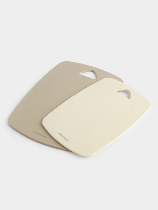Cutting board, 30/35 cm, 2 pcs, plastic, milk/gray-brown, Soft kitchen, image-6