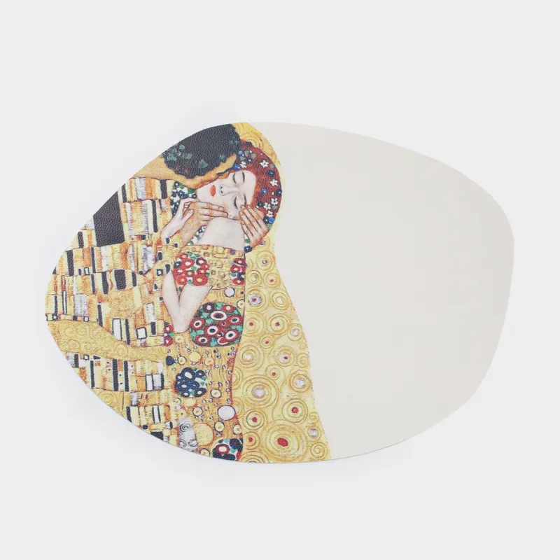 Placemat, 31x43 cm, PVC, shaped, white, Kiss, Klimt, Rock print