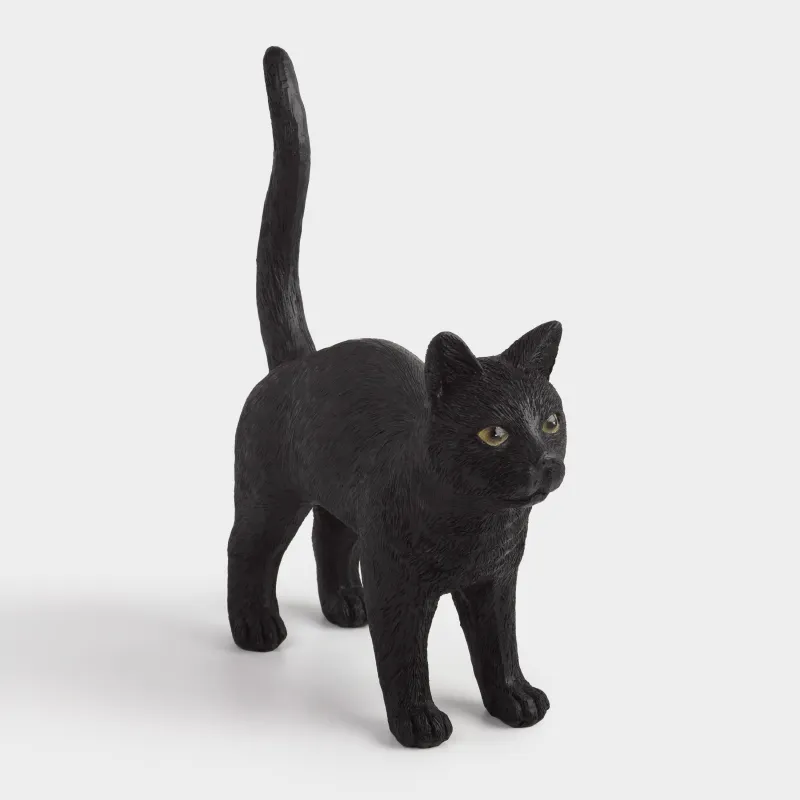 Statuette, 24x23 cm, polyresin, black, Cat, Cat night, image-1