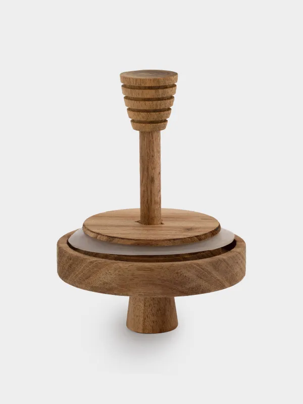 Honey jar, 400 ml, with spoon, Used glass, Noble tree, image-4