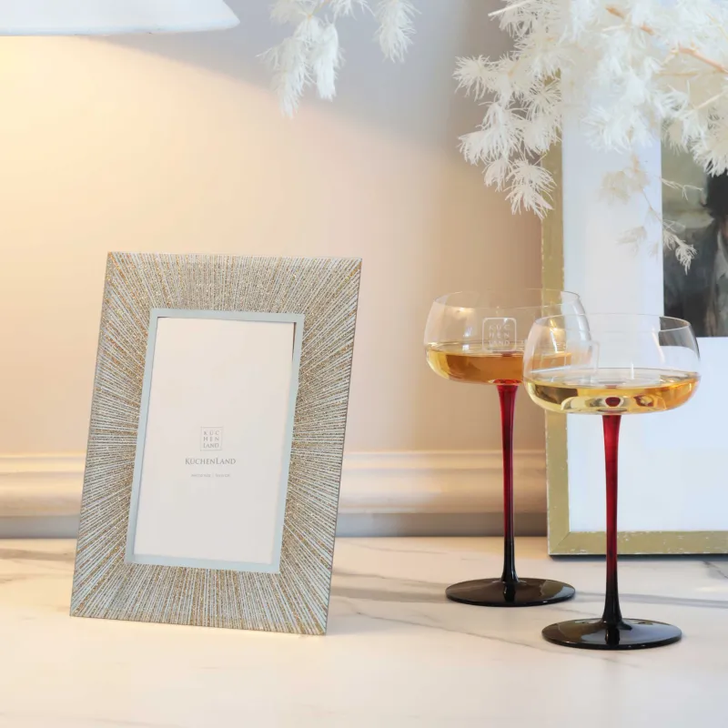 Photo frame, 17x22 cm, glass, Golden stripes, Actress, image-3