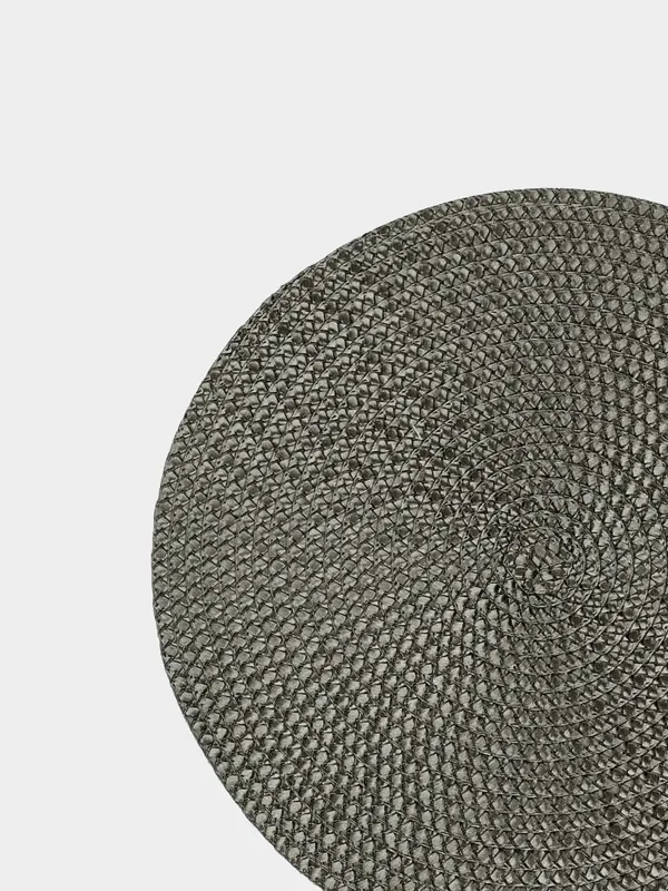 Napkin for appliances, 38 cm, polypropylene/PET, round, dark green, Circle braid, image-1