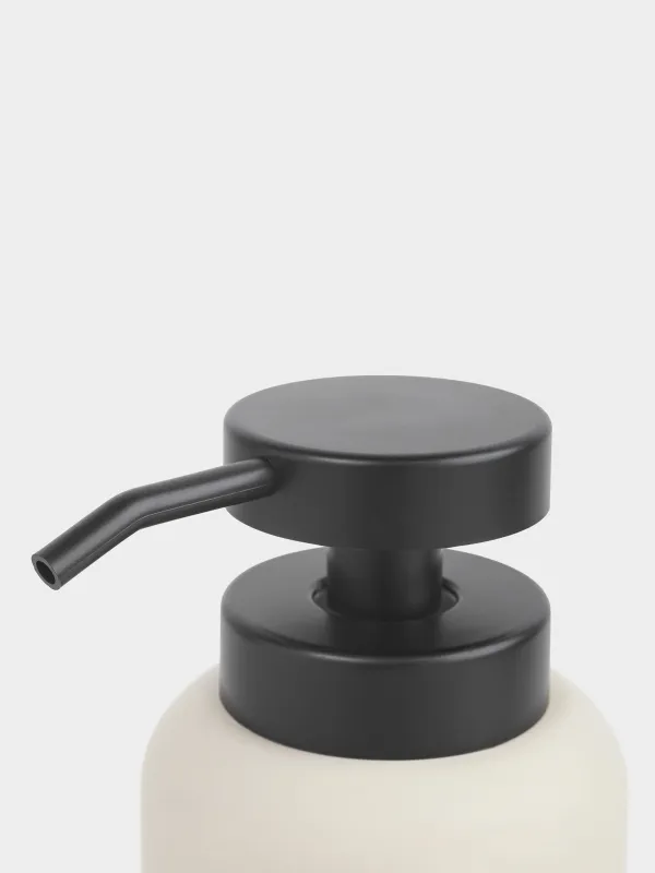 Liquid soap dispenser, 350 ml, polyresin / plastic, beige, Irida, image-2