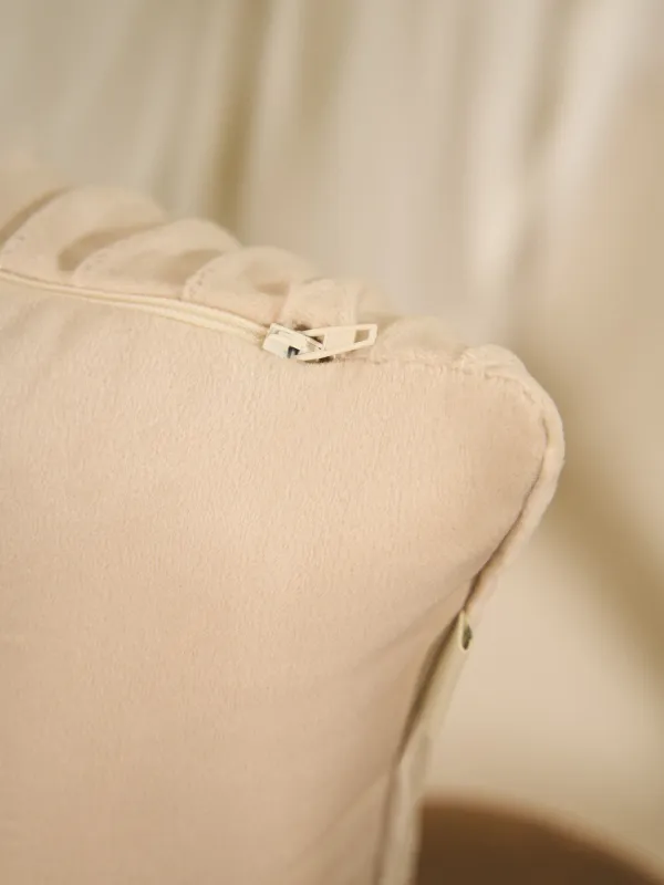 Decorative pillow, 43x43 cm, velvet, milky silver, Waves, Abstract, image-5