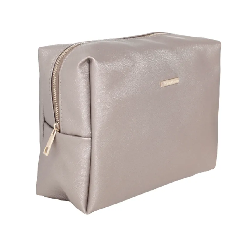 Cosmetic bag, 27x17 cm, polyurethane, golden, Beauty, image-1