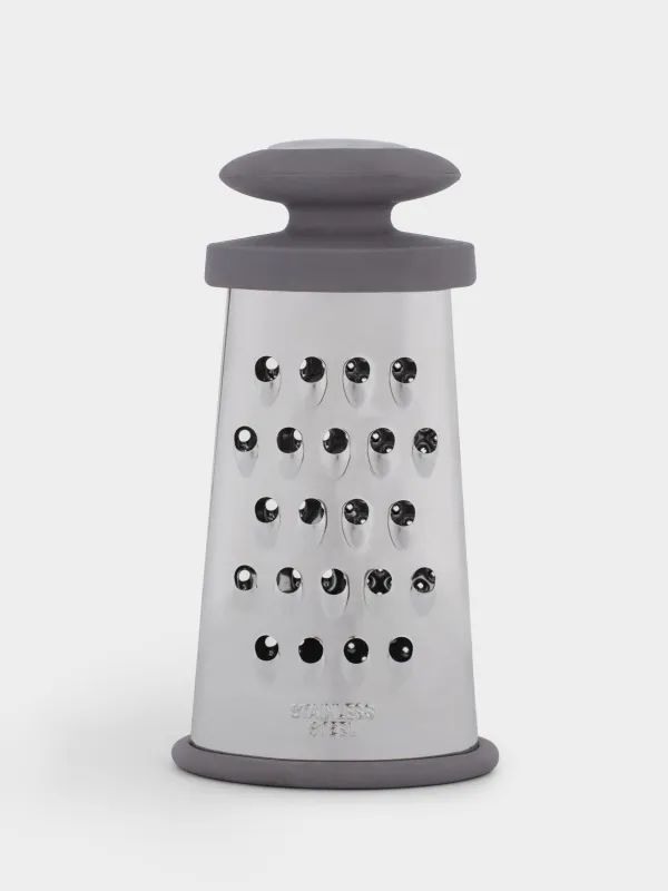Grater, 15 cm, two-sided, steel / plastic, grey, Thin, image-0