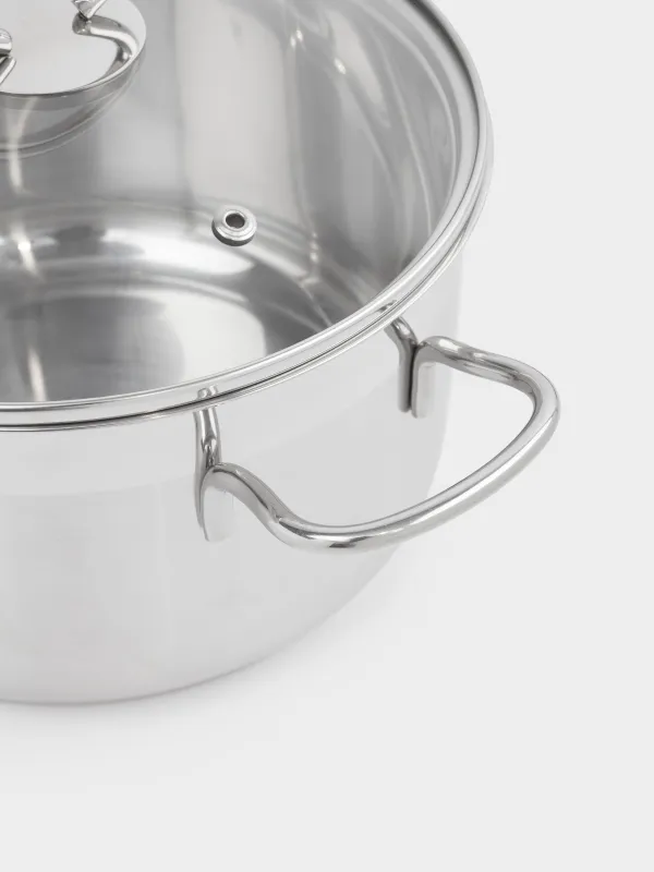 Pan, 20 cm, 3.5 l, with lid, steel / glass, Egoist lite, image-3