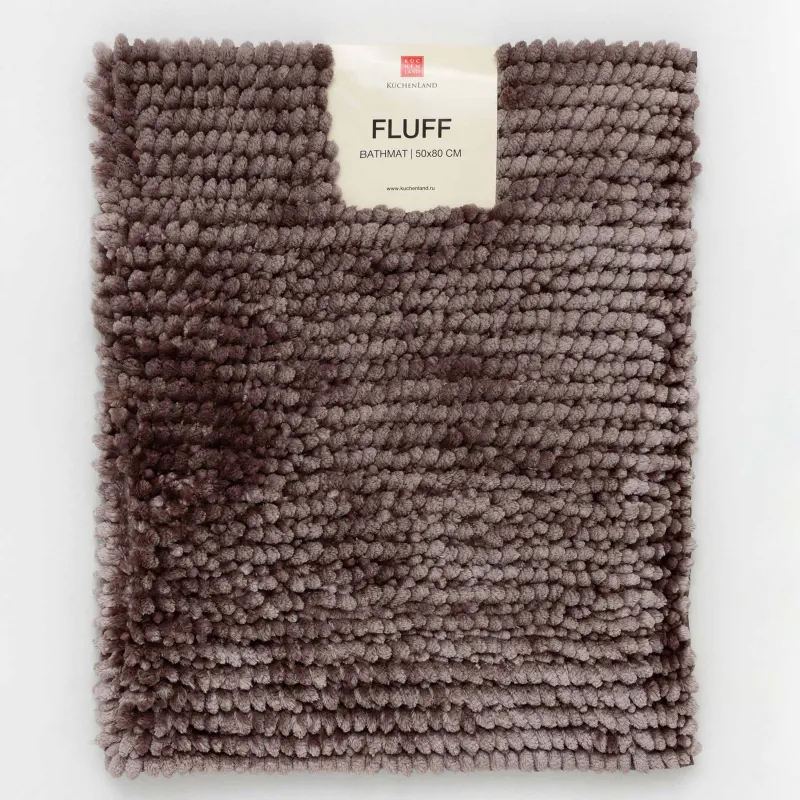 Mat, 50x80 cm, anti-slip, polyester, brown, Fluff, image-5