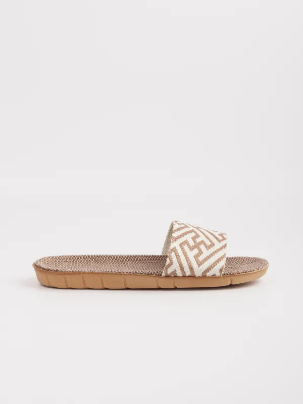 Women's sandals, size 35-36, polyester / EVA, beige-milk, Geometry, Walk, image-0