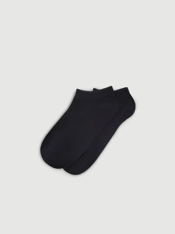Men's socks, Size 39-42, cotton / polyester, black, Basic, image-1