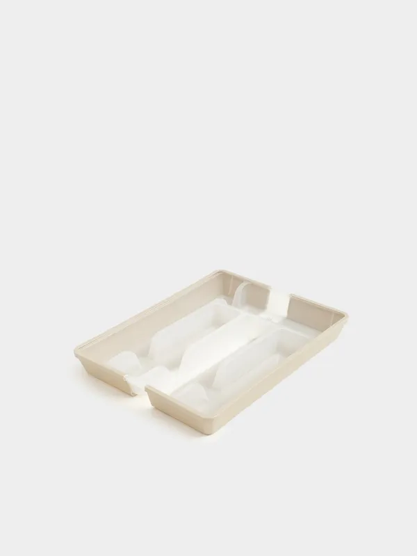 Cutlery tray, 37x27 cm, 7 units, sliding, plastic, white-gray, Keeping, image-7