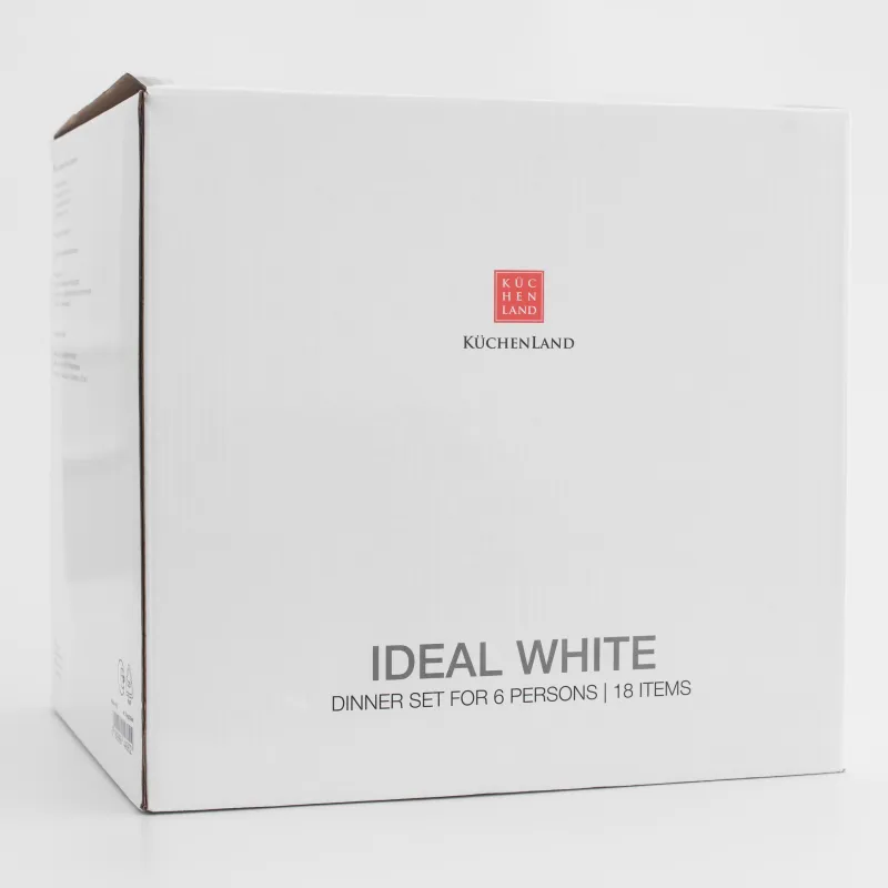 Dining set, 6 pers, 18 pr, porcelain F, white, Ideal white, image-6