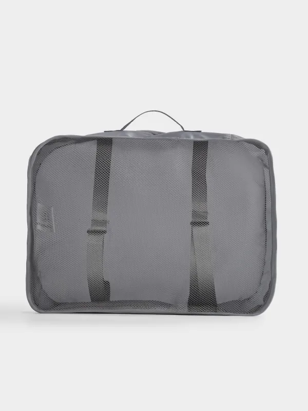 Clothing organizer, 34x28x11 cm, M, with straps, twill, grey, Travel comfort, image-4