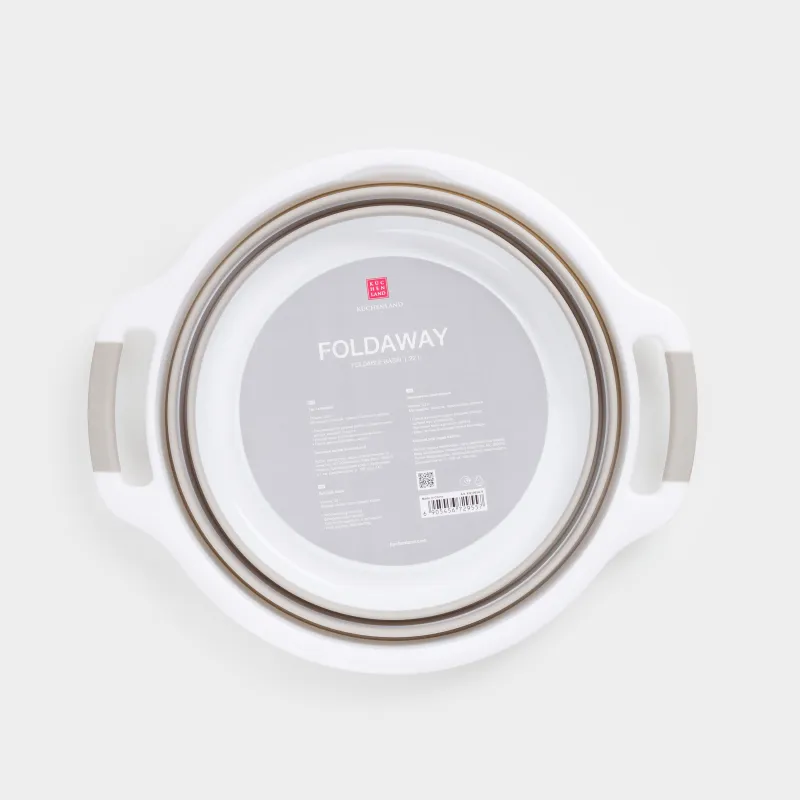 Folding basin, 22 l, plastic / rubber, grey-beige, Foldaway, image-6