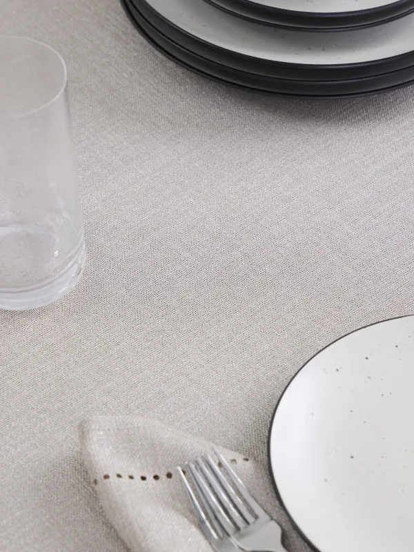 Tablecloth, 170x250 cm, polyester, beige, Hemstitch, image-2