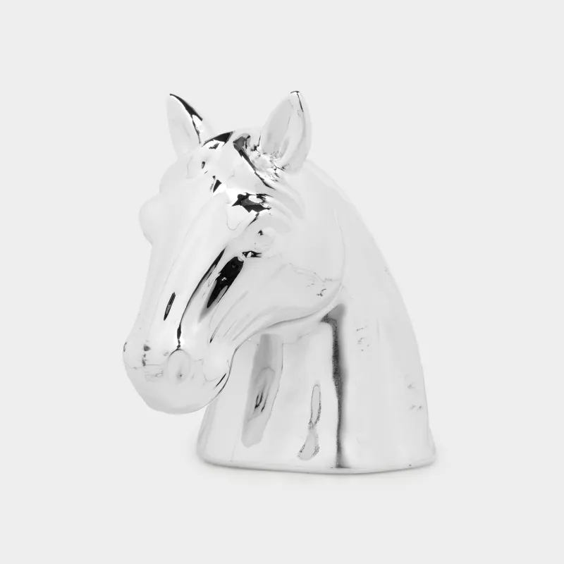 Piggy bank, 16 cm, porcelain P, silver, Horse, Horse silver
