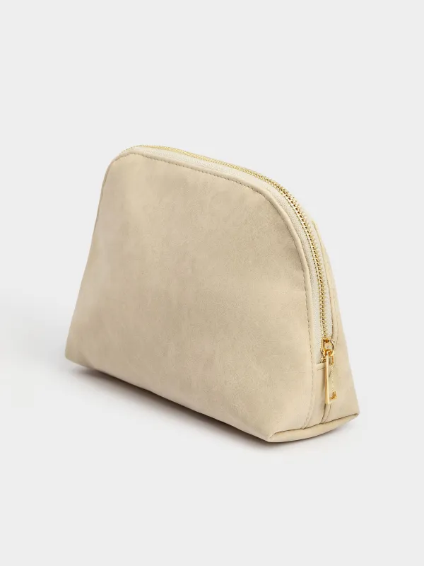 Makeup bag, 22x17 cm, polyurethane, beige, Krast, image-2