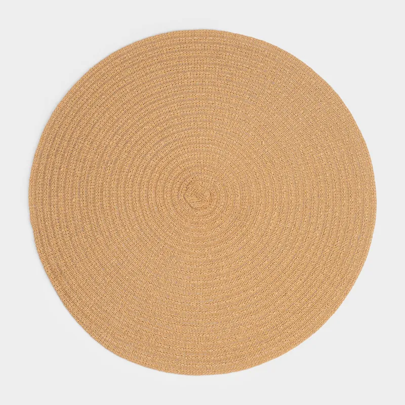 Placemat, 38 cm, cellulose, round, sand, Straw