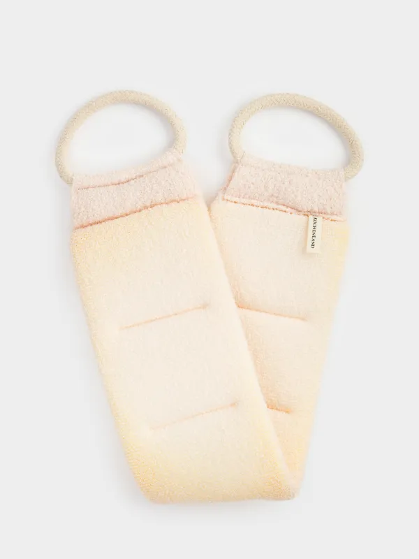 Shower set, 2 pcs, washcloth-tape/washcloth-sponge, nylon / cotton, beige, Unique spa, image-2