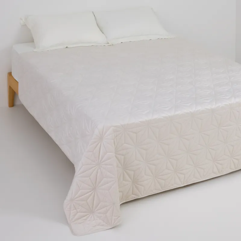 Bedspread, 220x240 cm, quilted, velvet/microfiber, sand, Toulouse, Stitch velvet