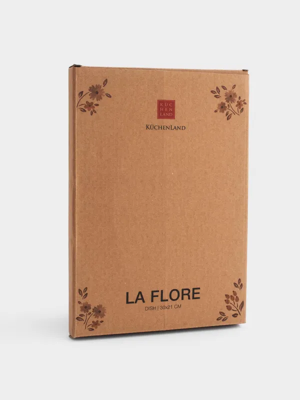 Dish, 30x21 cm, porcelain N, white, oval, Vintage flowers, La flore, image-3