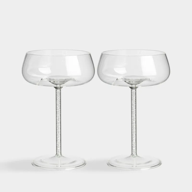 Drinking glass, 270 ml, 2 pcs, B glass / rhinestones, Sorento crystal