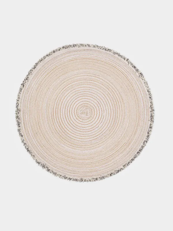 Instrument napkin, 38 cm, with fringe, polyester, round, beige, Rotary, image-0