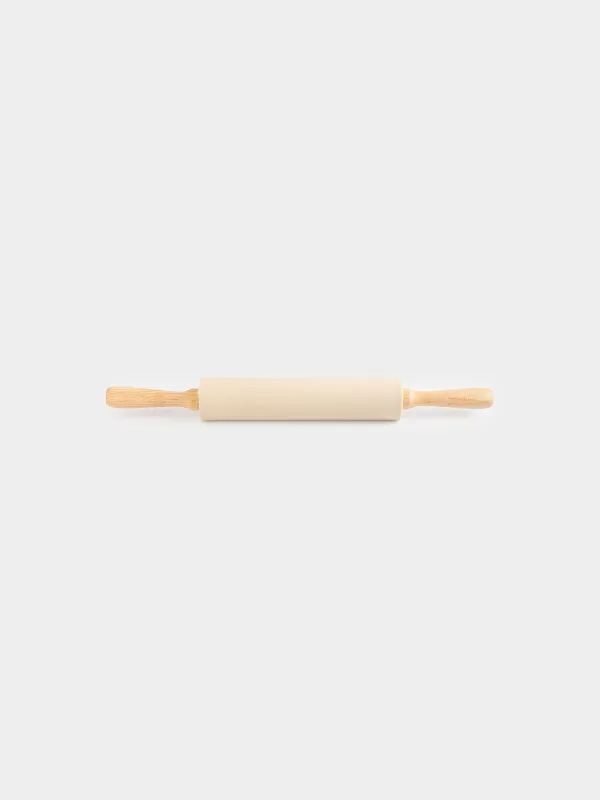 Rolling pin, 48 cm, silicone / wood, beige, Bakery, image-0