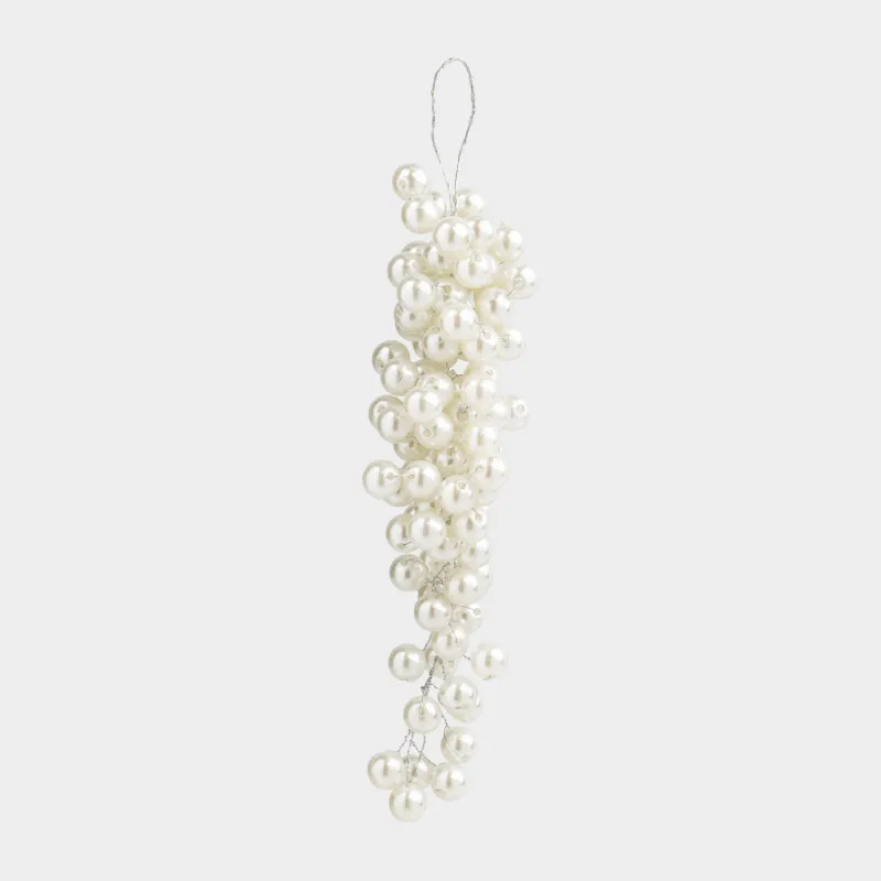 Christmas tree toy, 23 cm, plastic / metal, mother of pearl, Cone of beads, Figure pearl