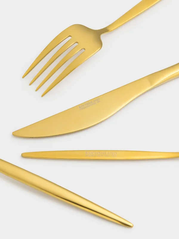 Tableware, 6 persons, 24 items, steel, golden, Istanbul, image-6