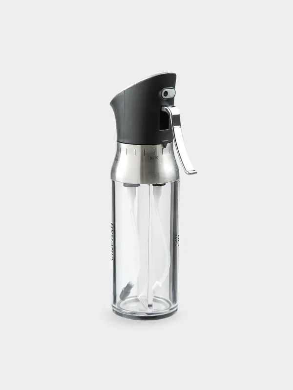 Oil and vinegar spray dispenser, 200 ml, 2 in 1, acrylic / steel, Black, Comfort, image-0