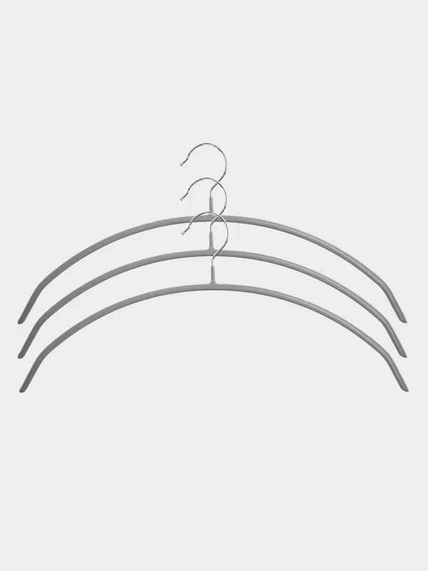 Hanger, 42 cm, 3 pcs, without crossbar, metal coated, gray, Circle, Colorful house, image-0