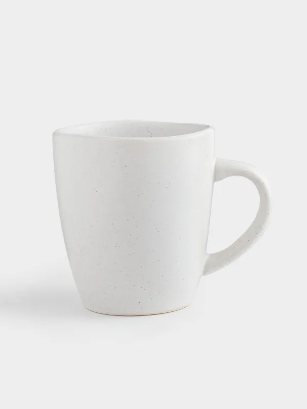 Mug, 470 ml, 2 pcs, ceramic, milky, speckled, Uneven edge, Demicile light, image-2