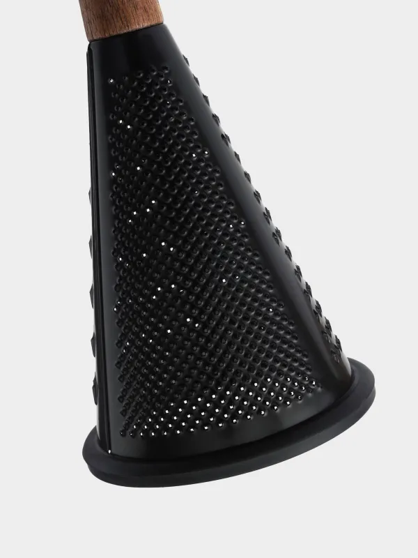 Grater, 25 cm, steel / wood, round, Black, Black style, image-2