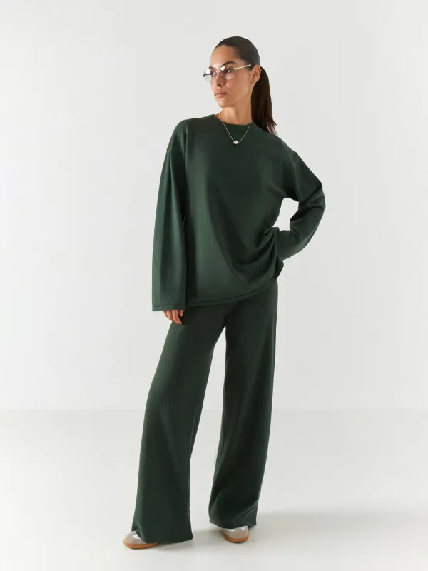 Women's sweater, home, size S, viscose / polyester / nylon, green, Evelina, image-1