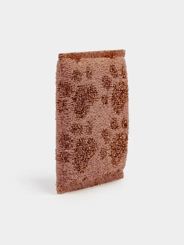 Sponge for washing dishes, 12x9 cm, double-stranded, polyester / foam rubber, bronze, Feet, Clean, image-0