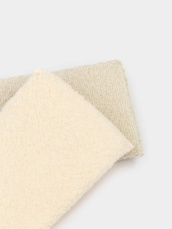 Dish washing sponge, 14x9 cm, 2 pcs, microfiber/foam, beige, Clean, image-5