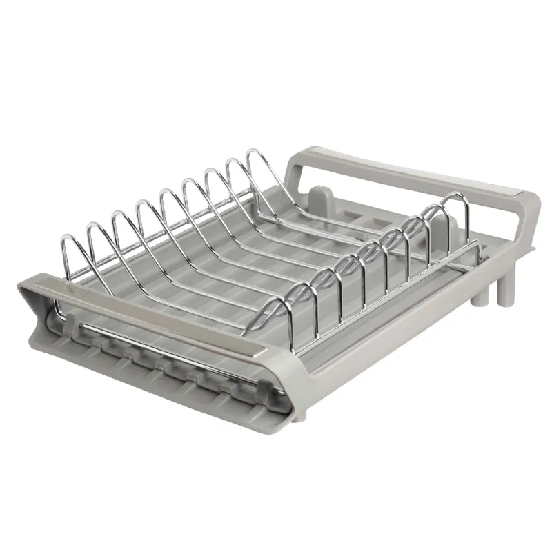 Dish dryer, 28 / 47x20 cm, with sliding tray, steel / plastic, Grey, Drying new, image-3