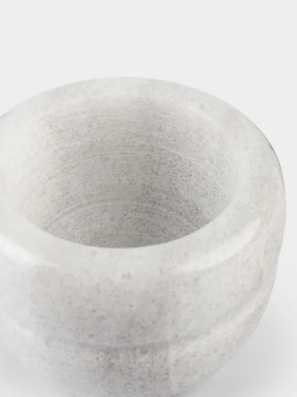 Spice mortar, 10 cm, with pestle, Marble, White, Stripe, Marble, image-5