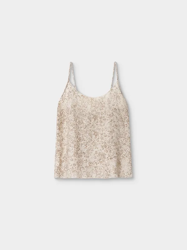Women's top, homewear, size M, straps, viscose / nylon, milky, Dots, Odelia, image-4